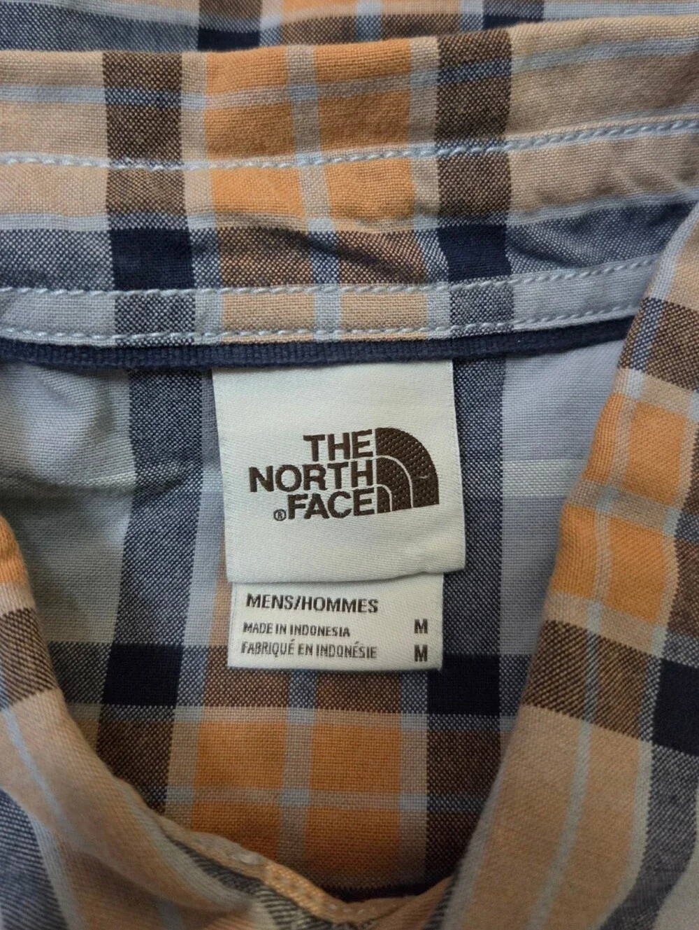 North Face Stayside Chamois Flannel Shirt Mens M Long Sleeve Blue Outdoor Cotton
